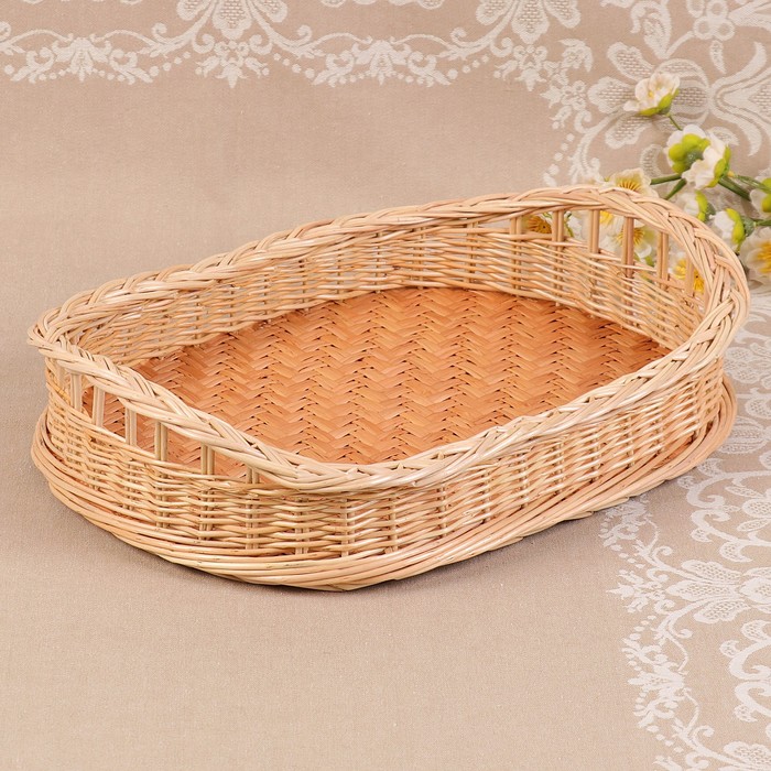 Поднос «Плетёнка», 27х37х4/7 см, ива