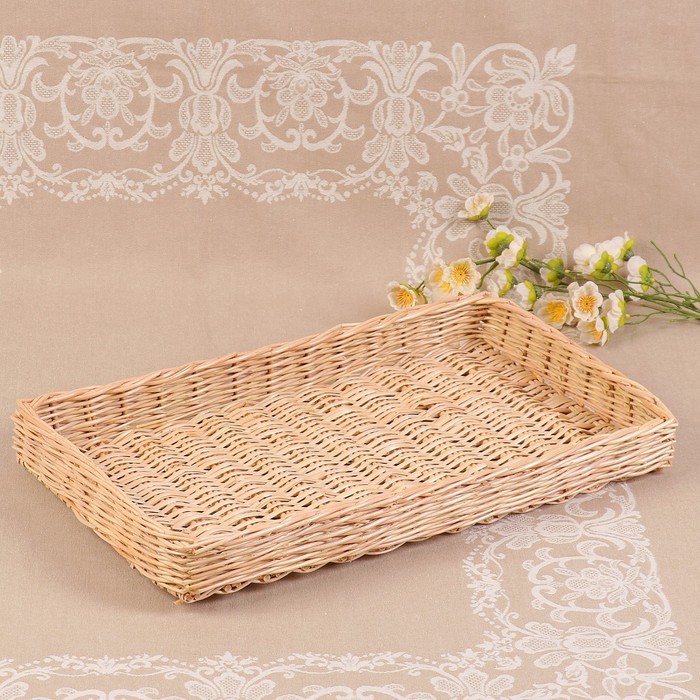 Поднос «Плетёнка», 49х29х4 см, ива
