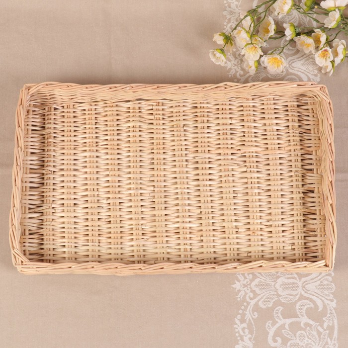 Поднос «Плетёнка», 49х29х4 см, ива