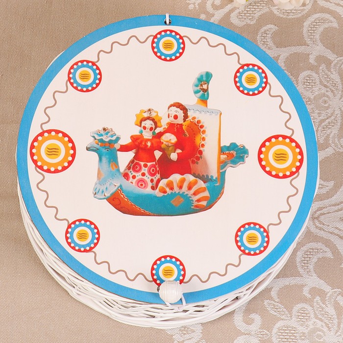 Футляр подарочный «Парочка», 21х21х6 см, ива