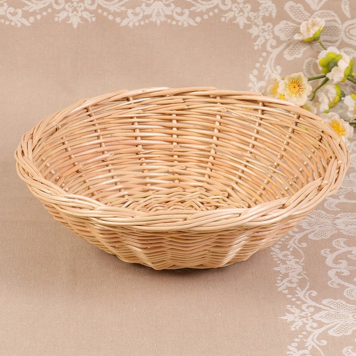 Конфетница «Плетёнка», Dдно=13 см, D=28 см, H=10 см, ива