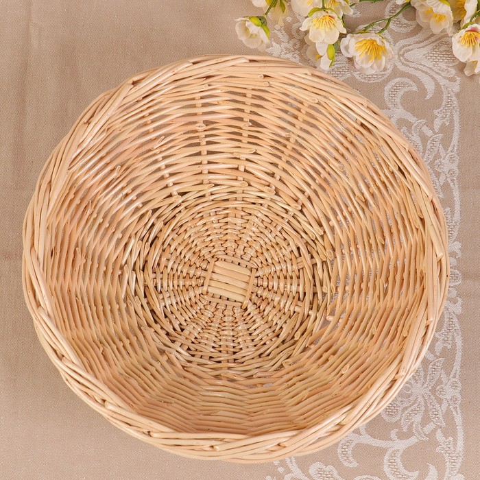 Конфетница «Плетёнка», Dдно=13 см, D=28 см, H=10 см, ива