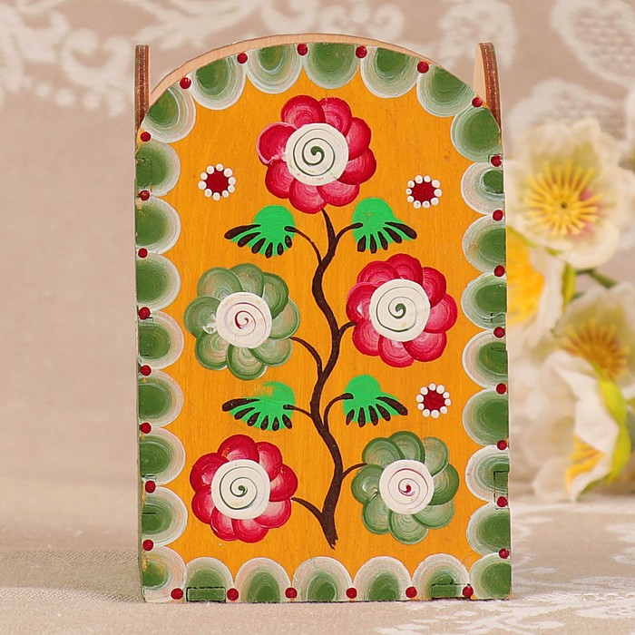 Карандашница «Жизнь», ручная роспись, 7х6х10,5 см