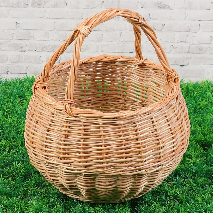 Корзина «Лукошко Машенька», №1, Dдно=15 см, Dверх=22, H=16/27 см, ива