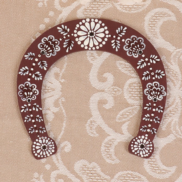 Подвеска «Подкова», кружево, ручная роспись, 15,5х9х0,3 см