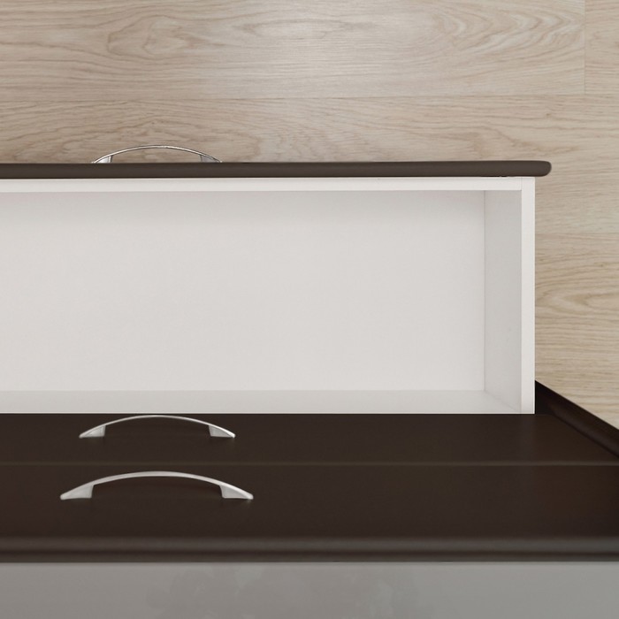 Комод «Алеро», 3 ящика, 101 х 37,5 х 76,5 см, экокожа, цвет коричневый