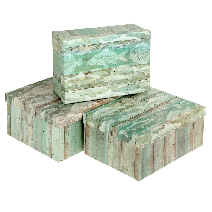 Набор коробок 3в1 "Рыбалка", 28,5 х 21.5 х 12.5 - 24.5 х 17.5 х 10.5 см