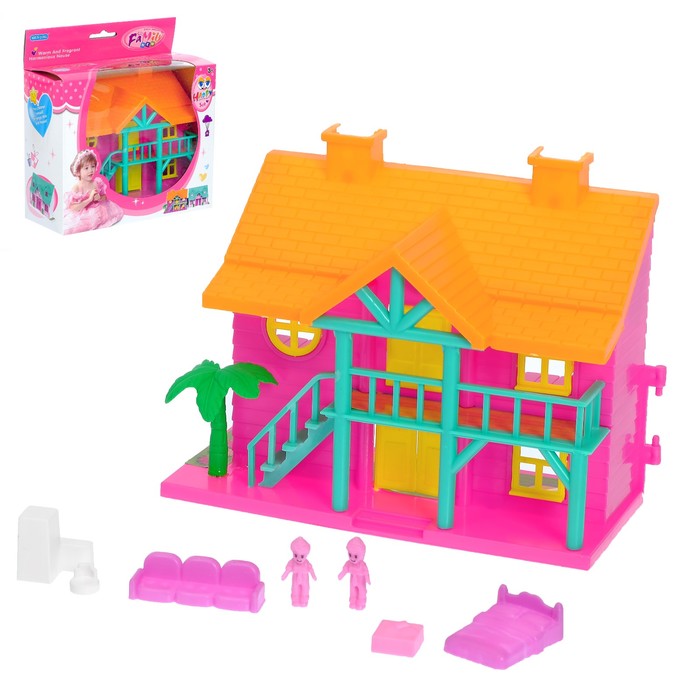 Дом для кукол с фигурками и мебелью, МИКС