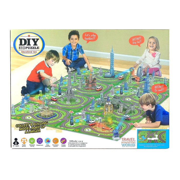 Автотрек - пазл "Биг-Бен", с машиной, работает от батареек