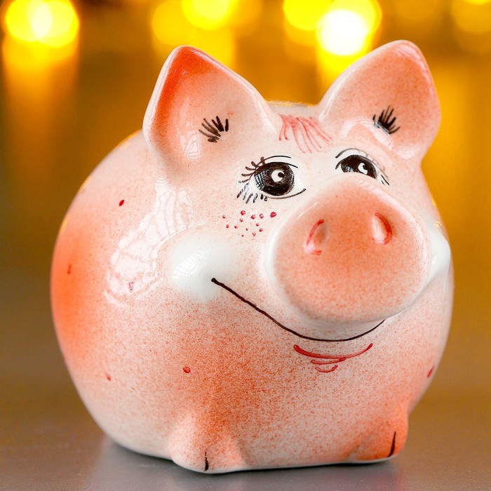 Сувенир "Хрюня" 8 см розовый