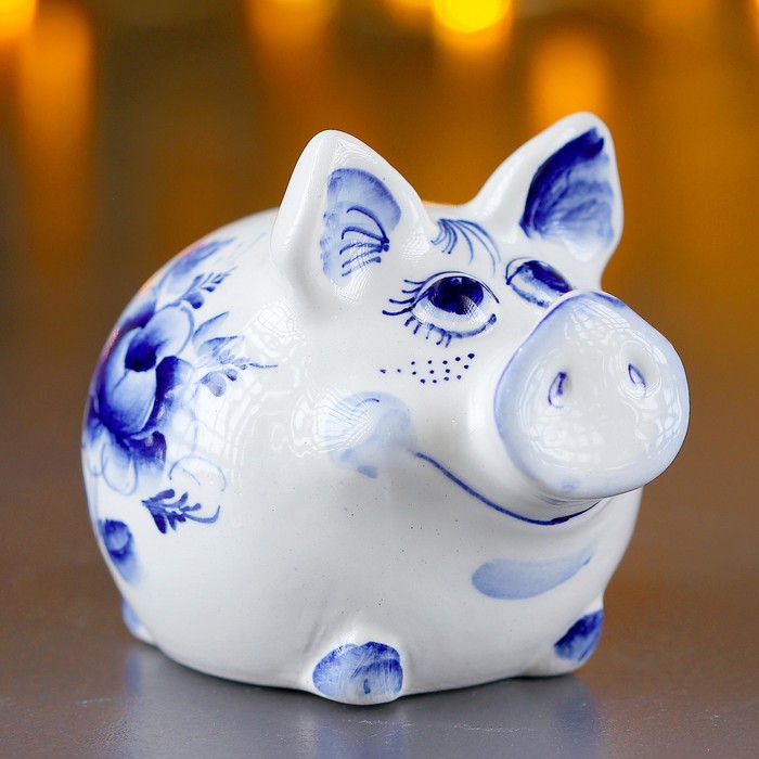 Сувенир "Хрюня" 8 см синий