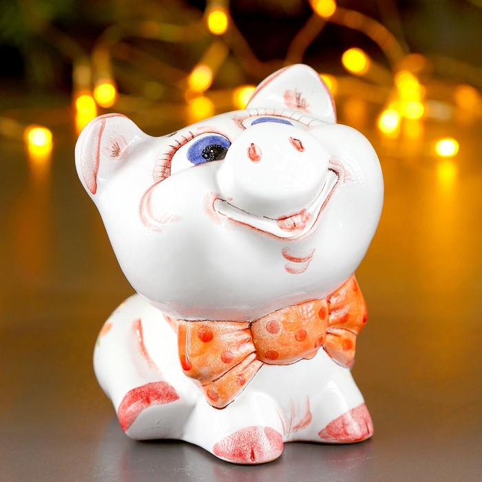 Копилка "Хрюня круглые щёки" майолика