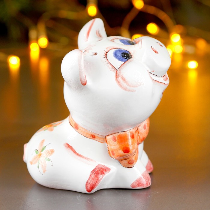 Копилка "Хрюня круглые щёки" майолика