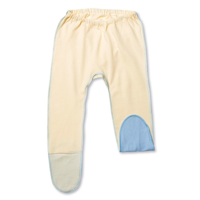 Ползунки для мальчика, рост 80 см, цвет молочный/голубой E055002K80_М