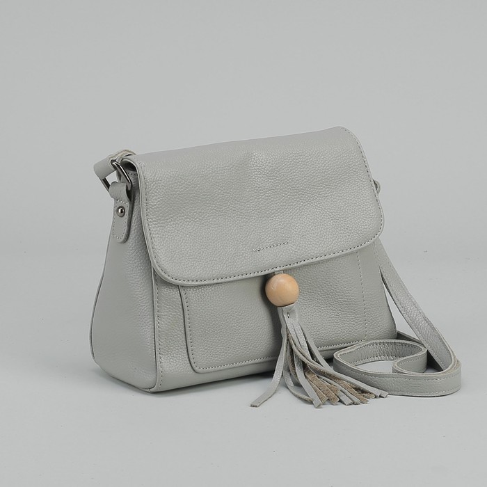 Сумка женская, отдел с перегородкой на молнии, 2 наружных кармана, цвет серый