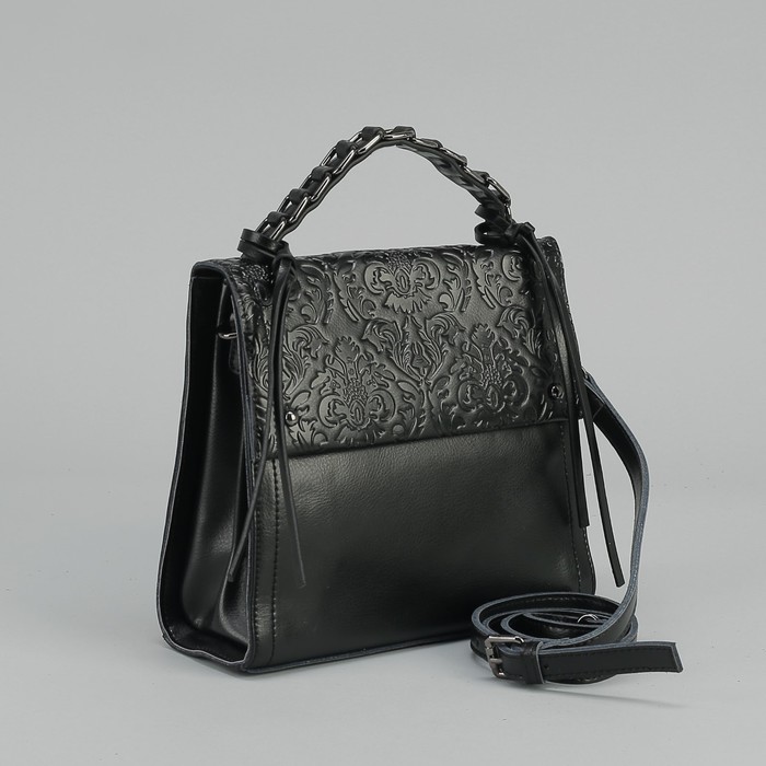 Сумка женская, отдел с перегородкой на молнии, наружный карман, цвет чёрный