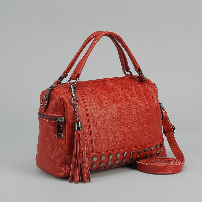 Сумка женская, отдел на молнии, 3 наружных кармана, цвет терракотовый