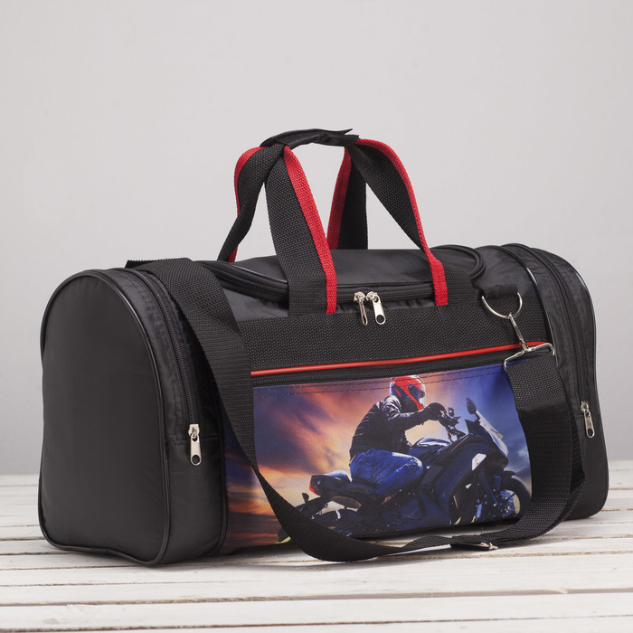 Сумка спортивная "Футбол", отдел на молнии, 3 наружных кармана, цвет чёрный