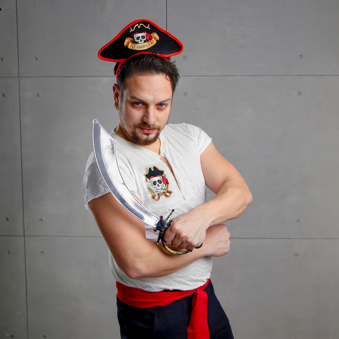 Карнавальный набор взрослый "Меткий Джек": ободок-шляпа, термопринт, пояс, меч