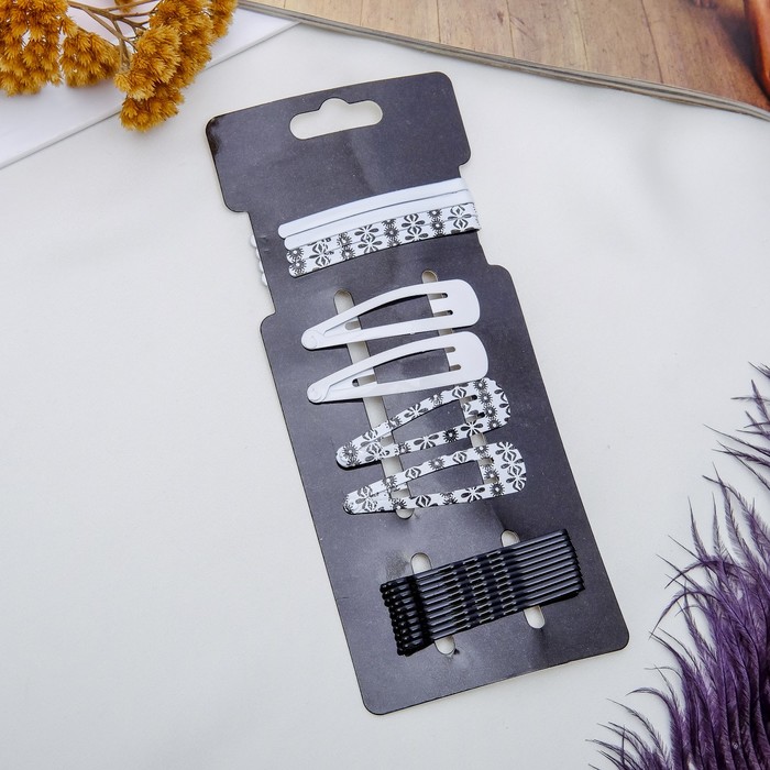 Невидимка для волос"Классика элегия" набор 18 шт цветы