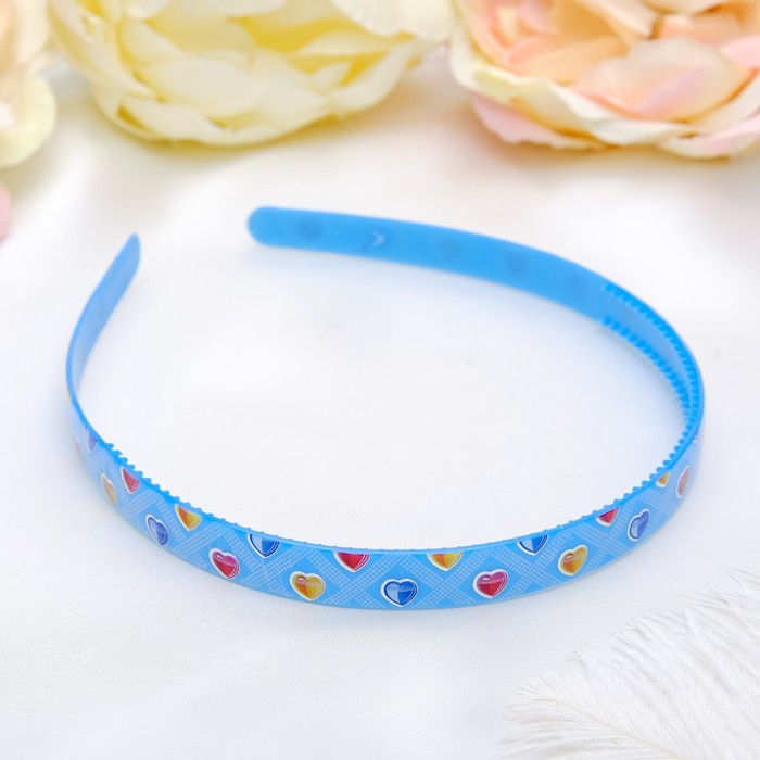 Ободок для волос "Адель" 1,2 см сердечки микс