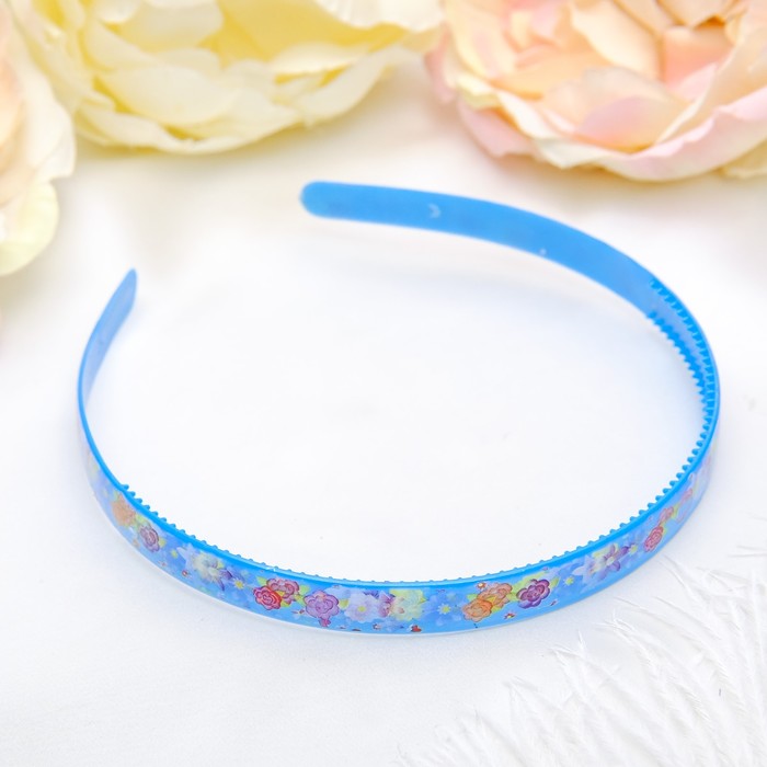 Ободок для волос "Адель" 1,2 см цветочки микс