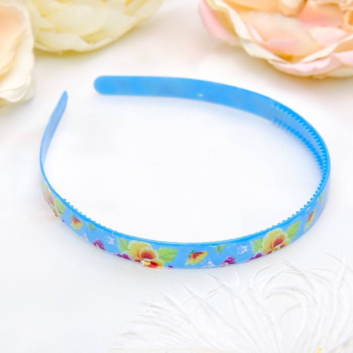 Ободок для волос "Адель" 1,2 см анютины глазки микс