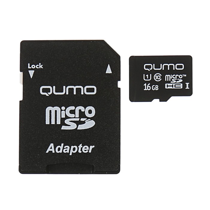 Карта памяти microSDHC Qumo 16 Гб class 10, UHS-I 3.0, с адаптером