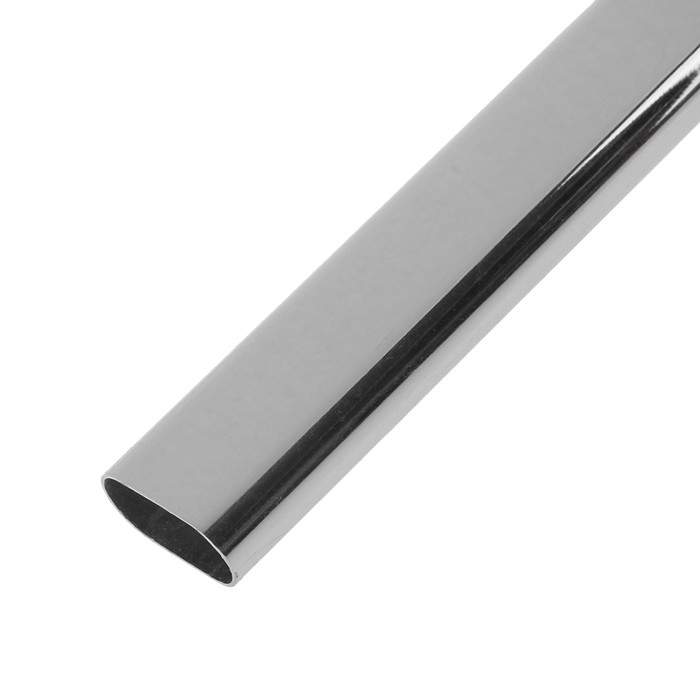 Труба овальная, 3 м, 15х30 мм, сталь 0.8 мм, цвет хром