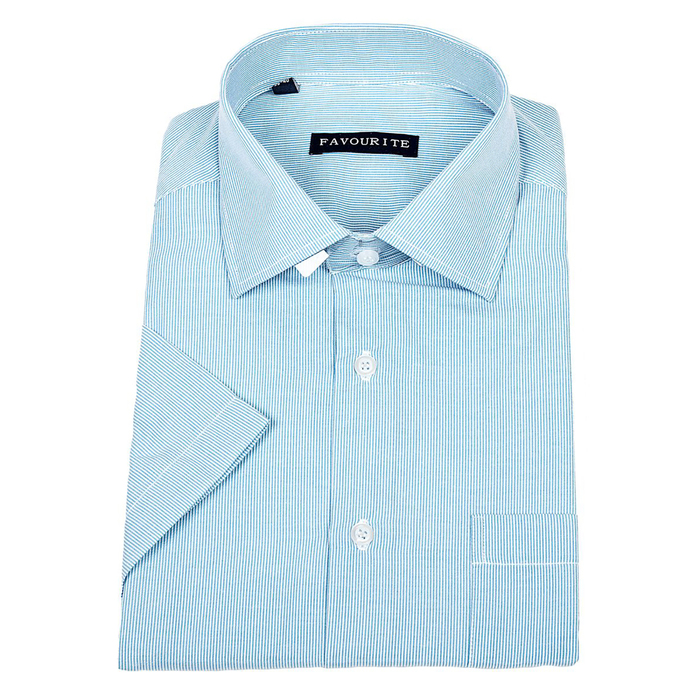 Сорочка  мужская с коротким рукавом 115014s_FAV цвет бирюзовый, р-р 40-41