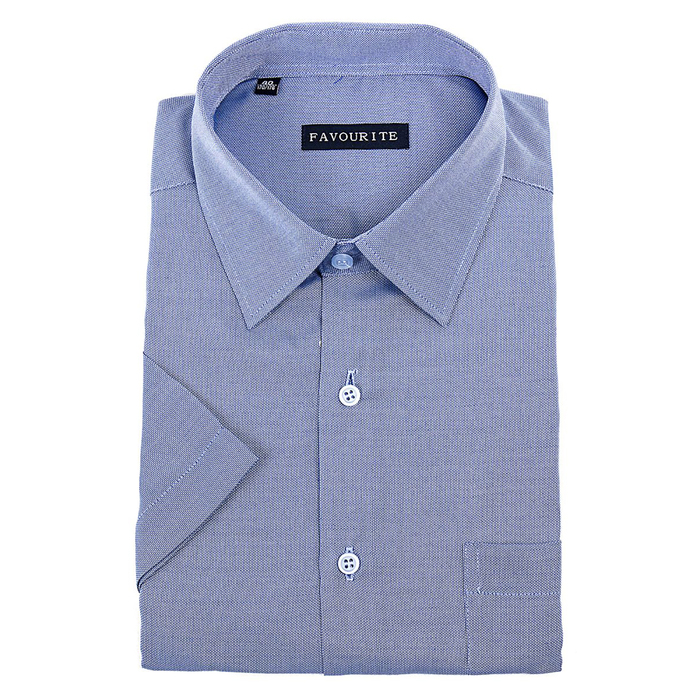 Сорочка  мужская с коротким рукавом 703043s_FAV цвет синий, р-р 43 (176-182)