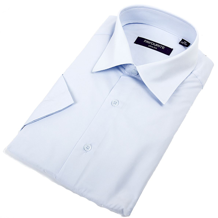 Сорочка приталенная мужская с коротким рукавом RDF0306s_FAV цвет голубой, р-р 41 (170-176)