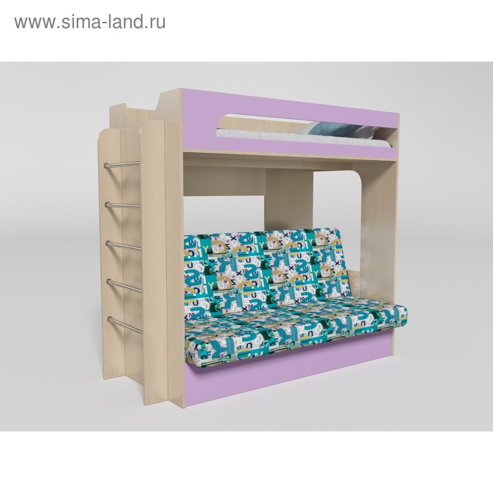 

Кровать 2х ярусная № 9 2056х930х1800 Дуб молочный/лиловый