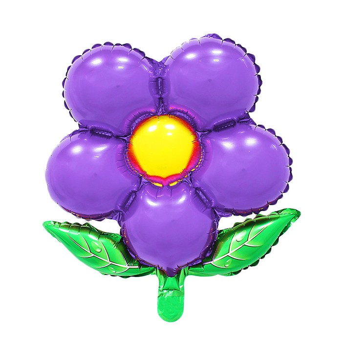 Шар фольгированный 20 «Цветок» с клапаном, цвет фиолетовый шар фольгированный 20 цветок с клапаном цвет жёлтый серединка микс