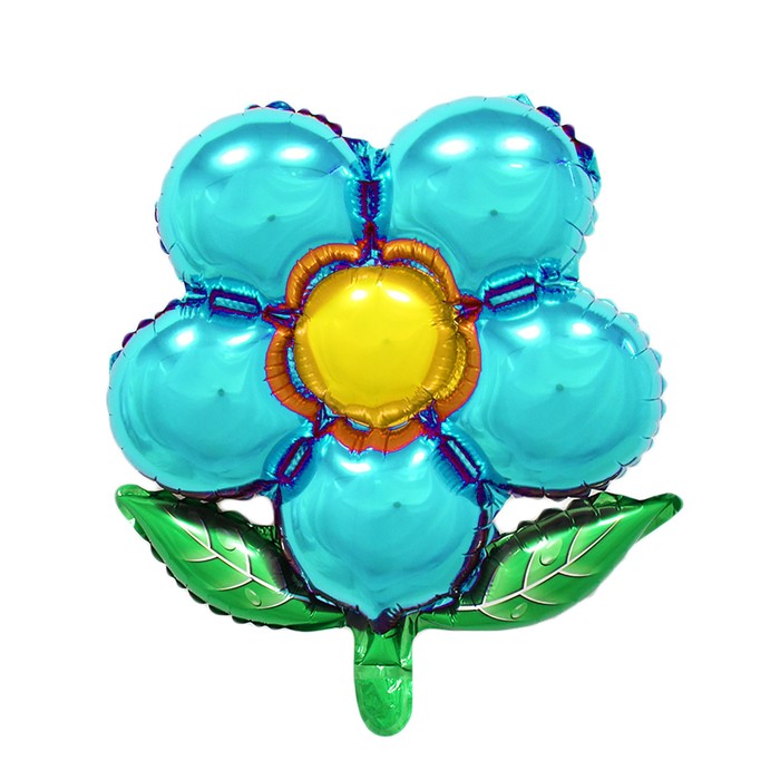 Шар фольгированный "Цветок" голубой 20"
