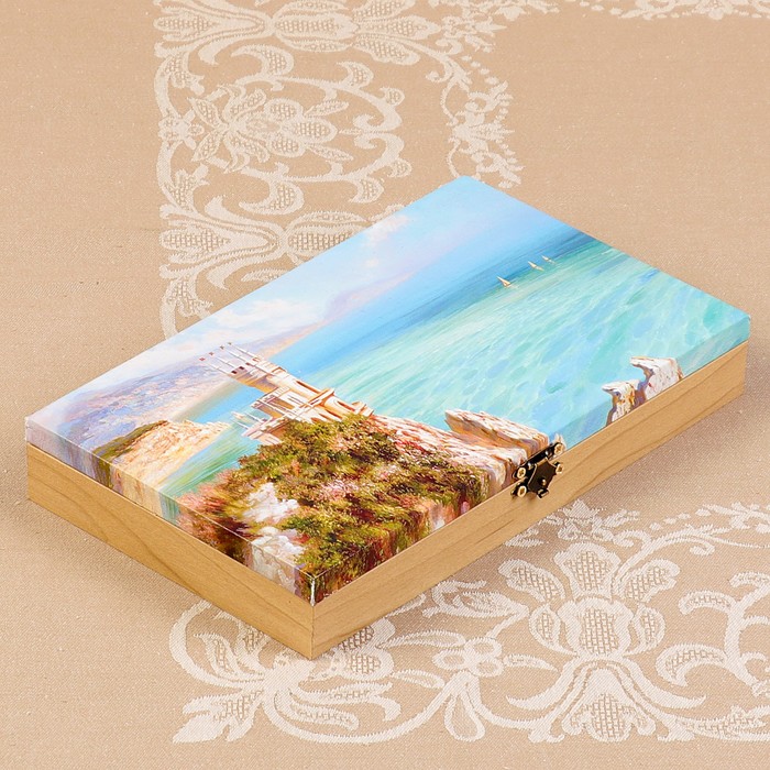 Купюрница-шкатулка "Ласточкино гнездо", 25х15х3,5 см, светлая