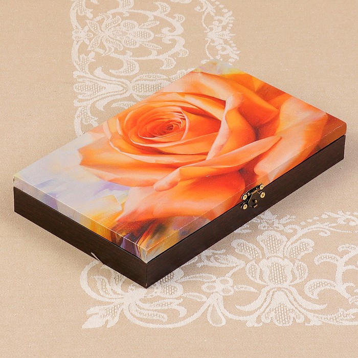 Купюрница-шкатулка "Роза", 25х15х3,5 см, венге