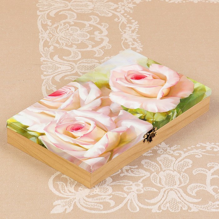 Купюрница-шкатулка "Летний пейзаж. Вид 22", 25х15х3,5 см, венге