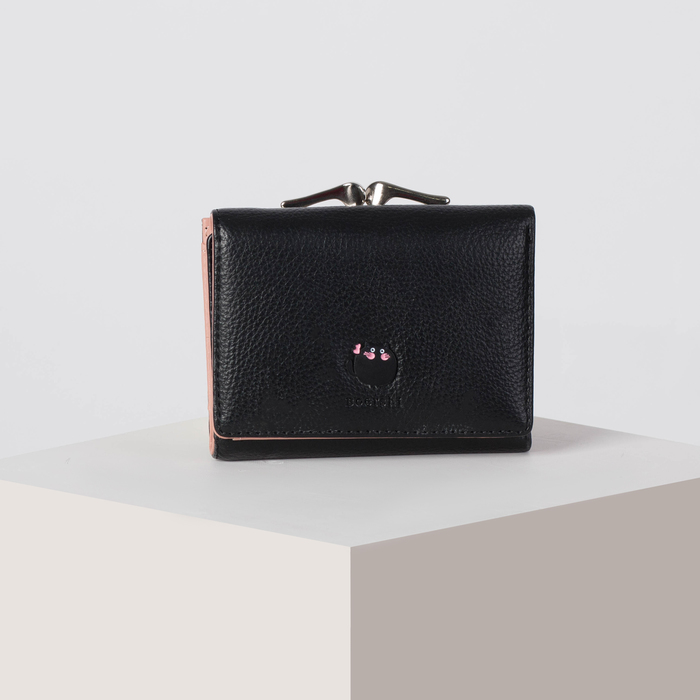 Кошелёк женский "Кошки", отдел для карт, для монет, цвет чёрный
