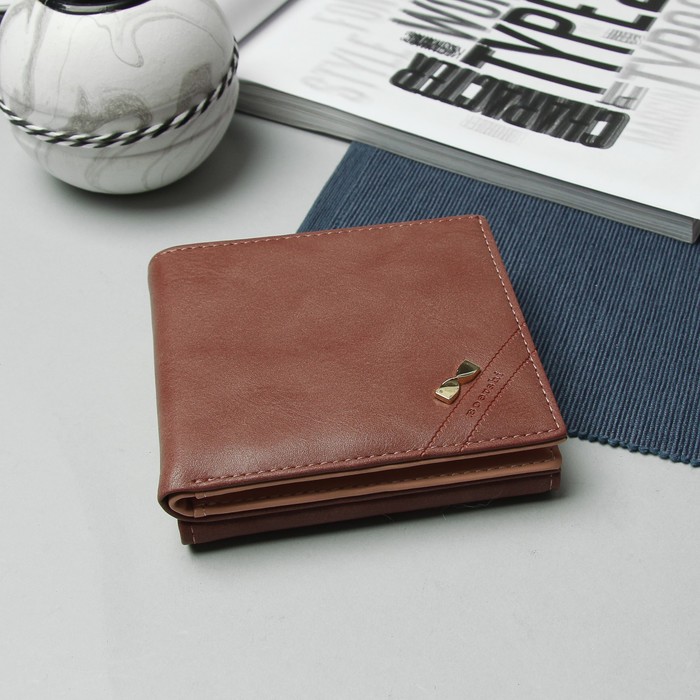 Кошелёк женский "Бант", отдел для карт, для монет, цвет пудра