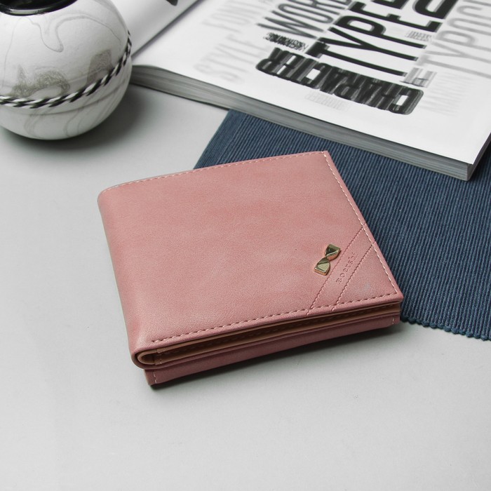 Кошелёк женский "Бант", отдел для карт, для монет, цвет розовый