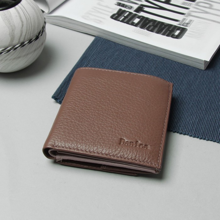 Кошелёк женский, 3 отдела, для карт, для монет, цвет пудра