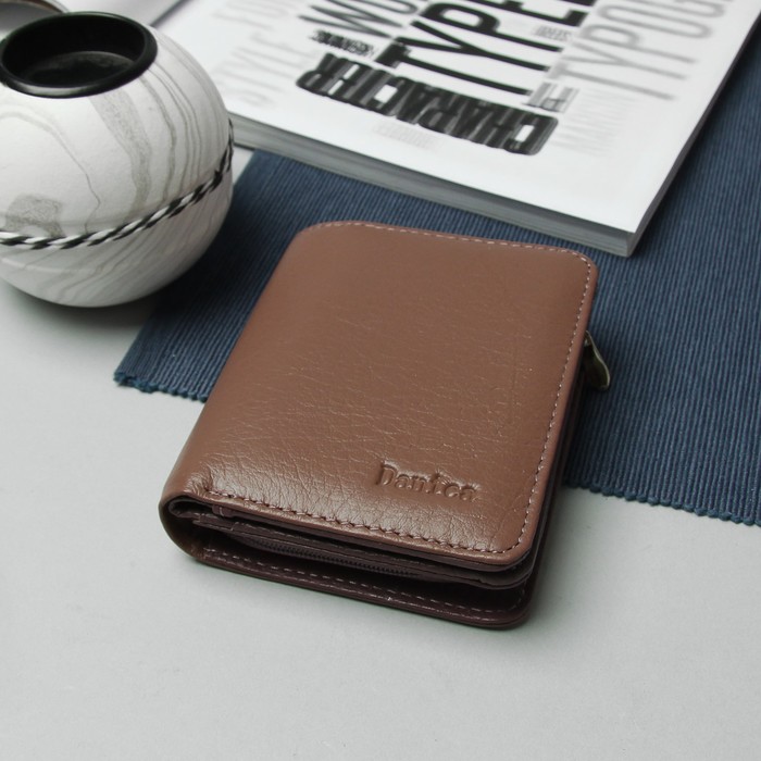 Кошелёк женский, 2 отдела, для карт, для монет, на кнопке, цвет пудра