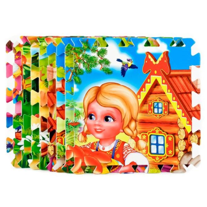 Коврик-пазл "Машенька и медведь", 8 сегментов