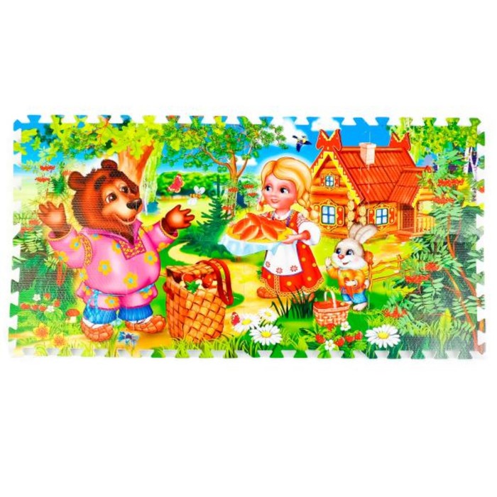 Коврик-пазл "Машенька и медведь", 8 сегментов