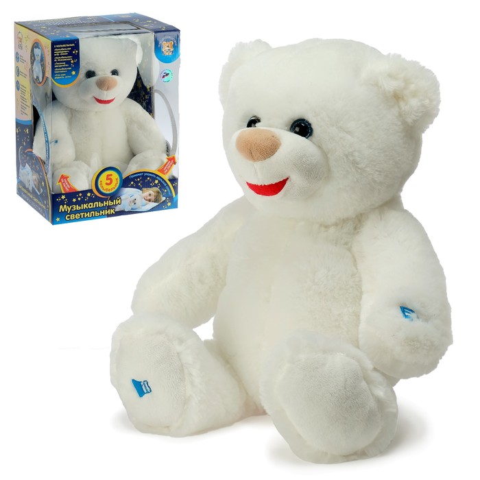 Интерактивная игрушка-ночник "Лунный медвежонок", светится, поёт 5 колыбельных