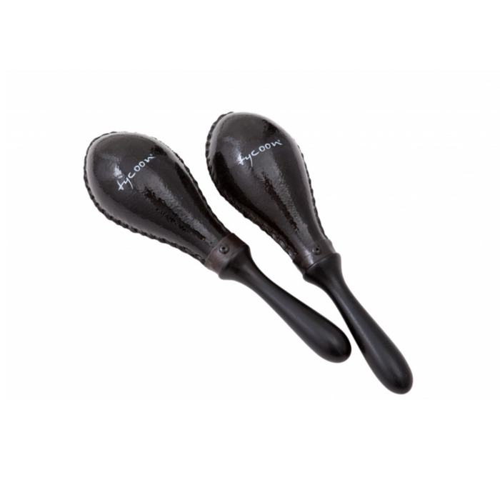 Маракасы TYCOON TMS-110 BK большие, цвет: черный, материал: кожа