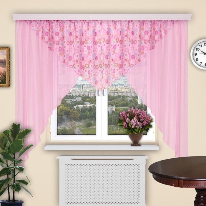 Штора кухонная "Уголок", 440х180 см-1 шт., цвет 144