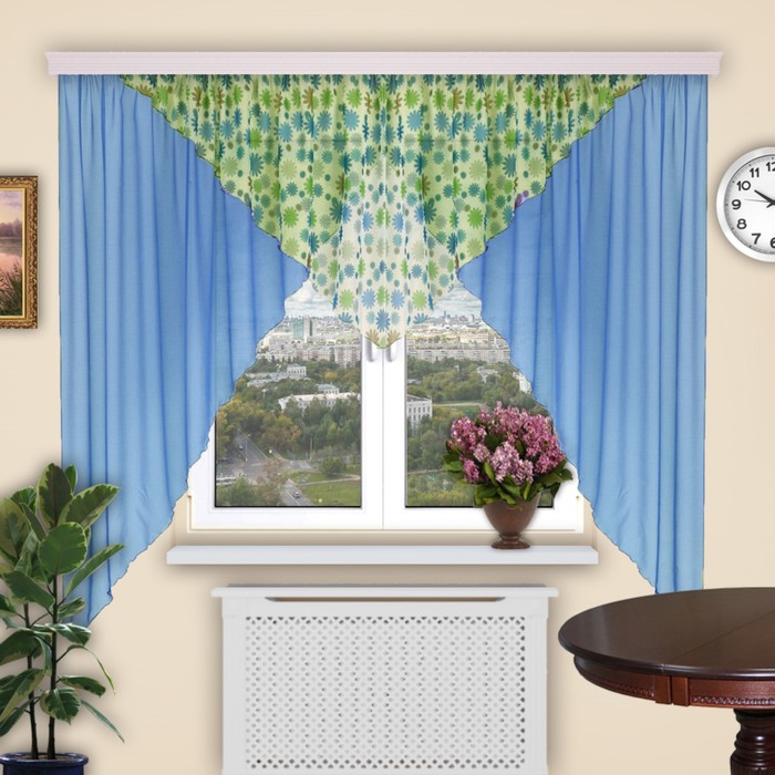 Штора кухонная "Уголок", 440х180 см-1 шт., цвет 142/2