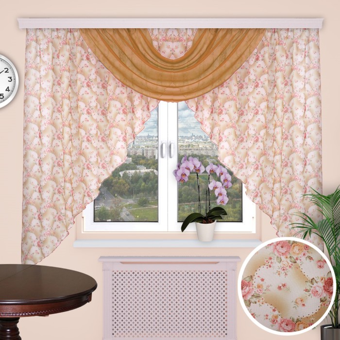 Штора кухонная "Парус", 400х180 см-1 шт., цвет 206/1